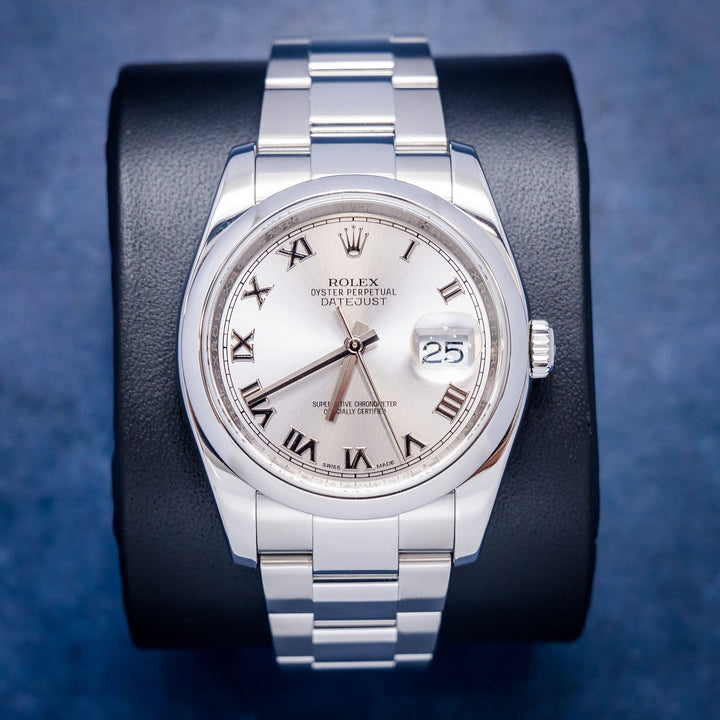 Rolex Datejust 116200 Steel Silver Roman Dial – front