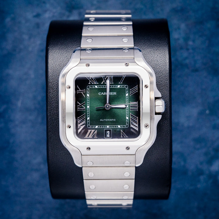 Cartier Santos Large WSSA0062 4072 Green Dial – front