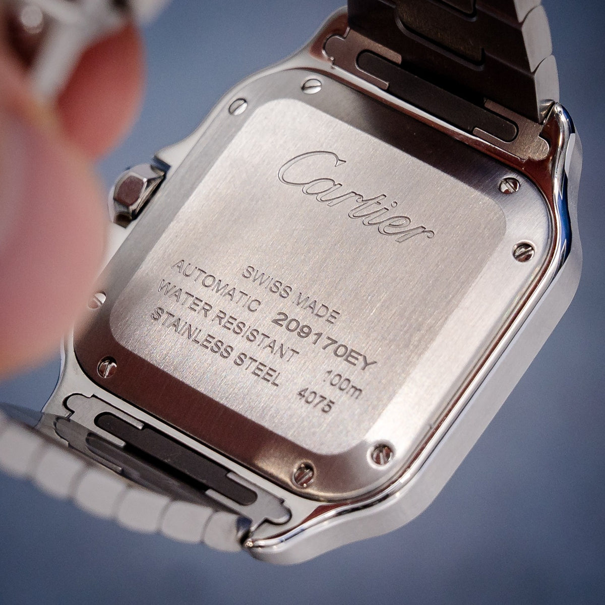 Cartier Santos Large WSSA0065 Steel Chocolate Gradient Dial – detail