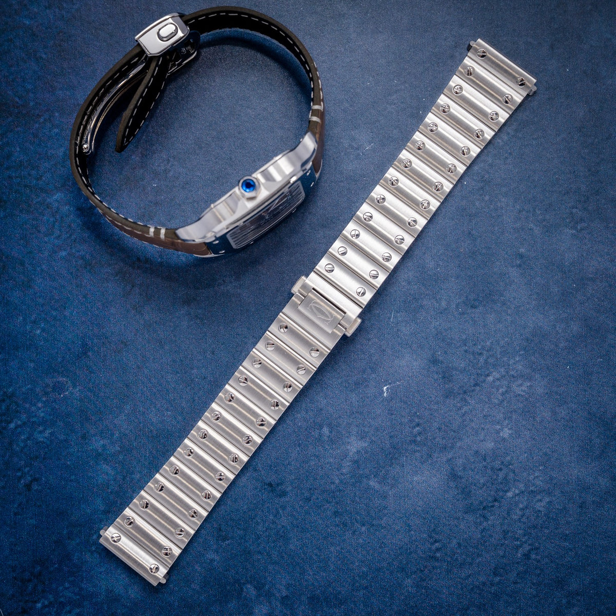 Cartier Santos Large WSSA0065 Steel Chocolate Gradient Dial – detail