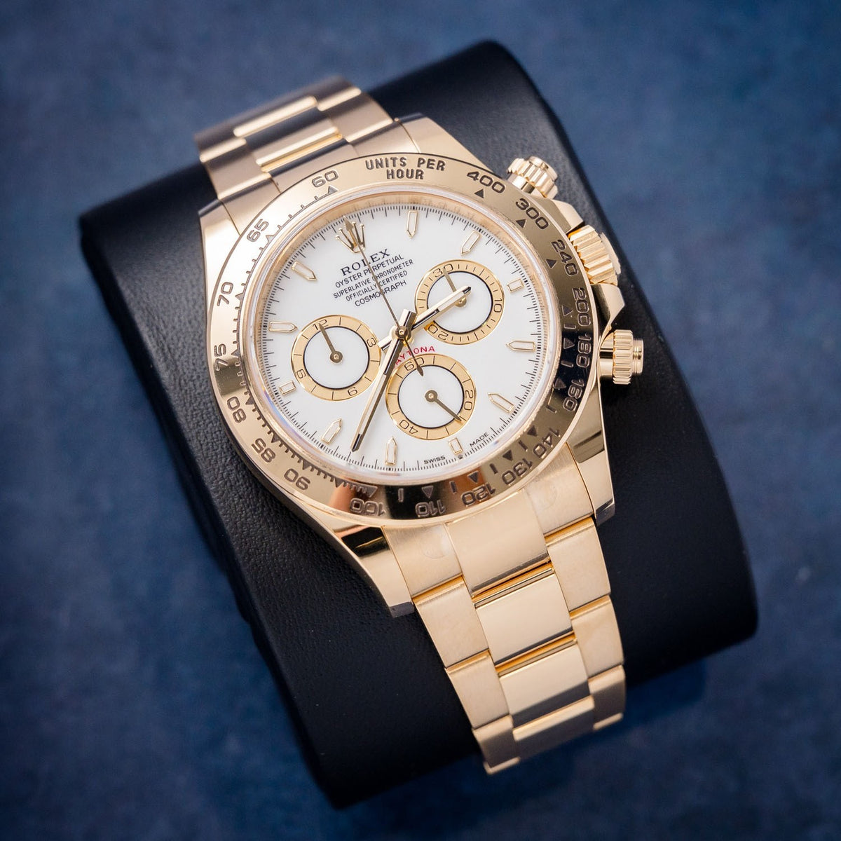 Rolex Daytona 126508 Yellow Gold – dial close-up