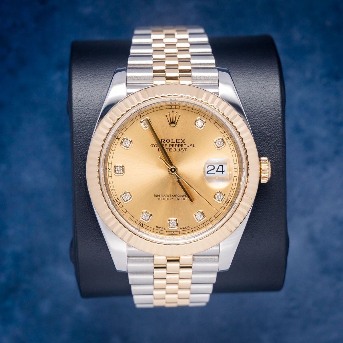 Rolex Datejust 126333 Steel & Yellow Gold Champagne Diamond Dial – front
