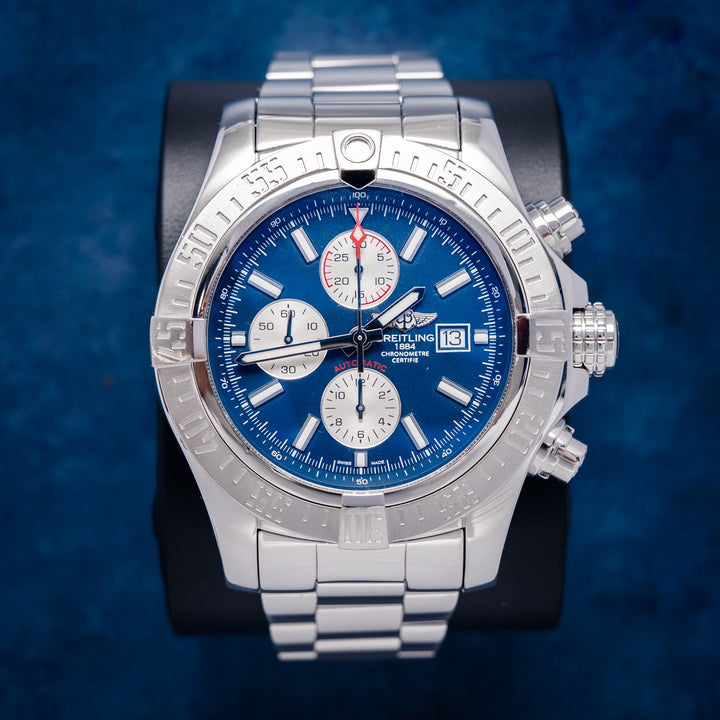 Breitling Super Avenger A13371 Steel Navy Dial – front