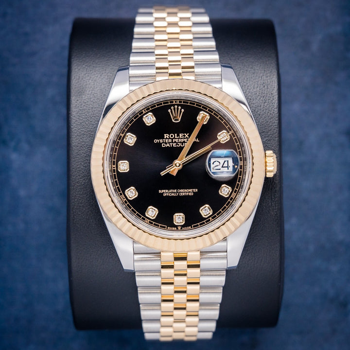 Rolex Datejust 126333 Steel & Yellow Gold Black Diamond Dial – front