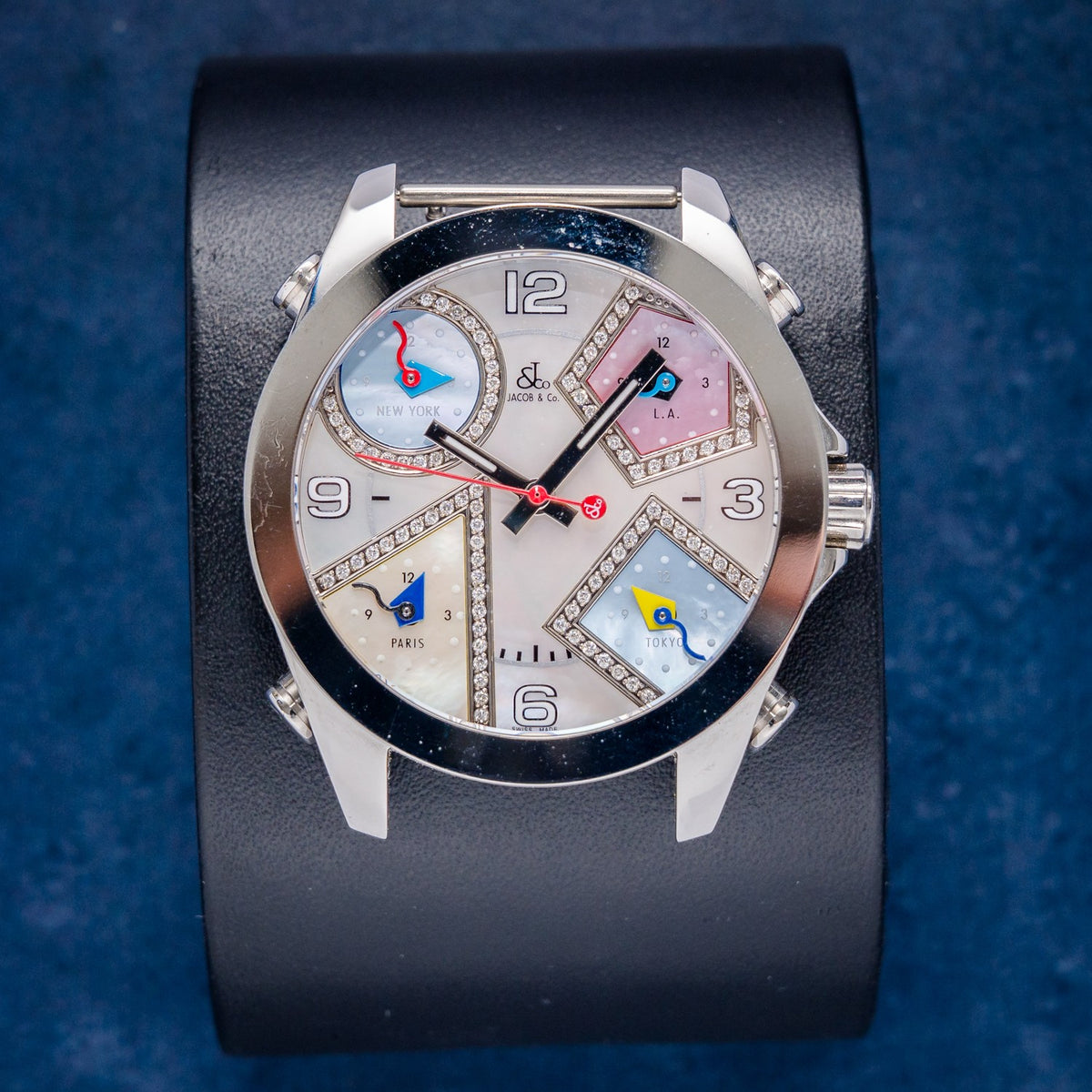 Jacob & Co. . SS Five Time Zone MOP Factory Diamonds 24DA – front