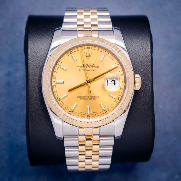 Rolex Datejust 116233 Steel & Yellow Gold Champagne Index Dial – front