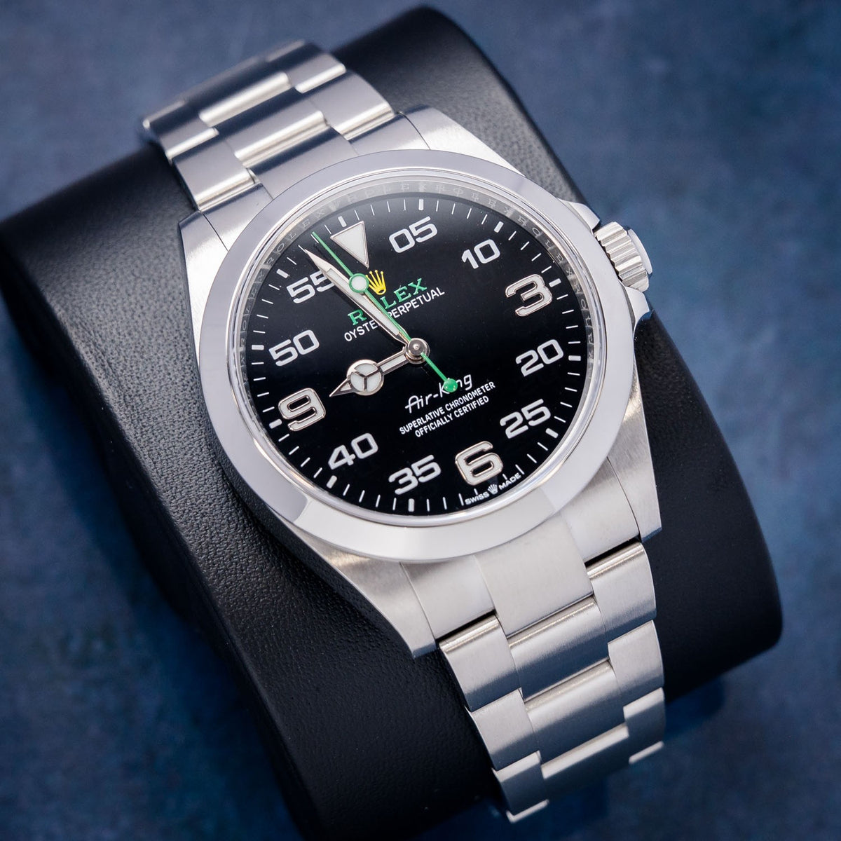 Rolex Air-King 126900 Steel Black Dial – dial close-up