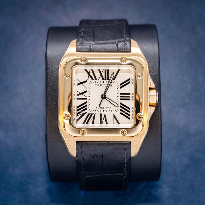Cartier Santos 100 XL 2657 Yellow Gold – front