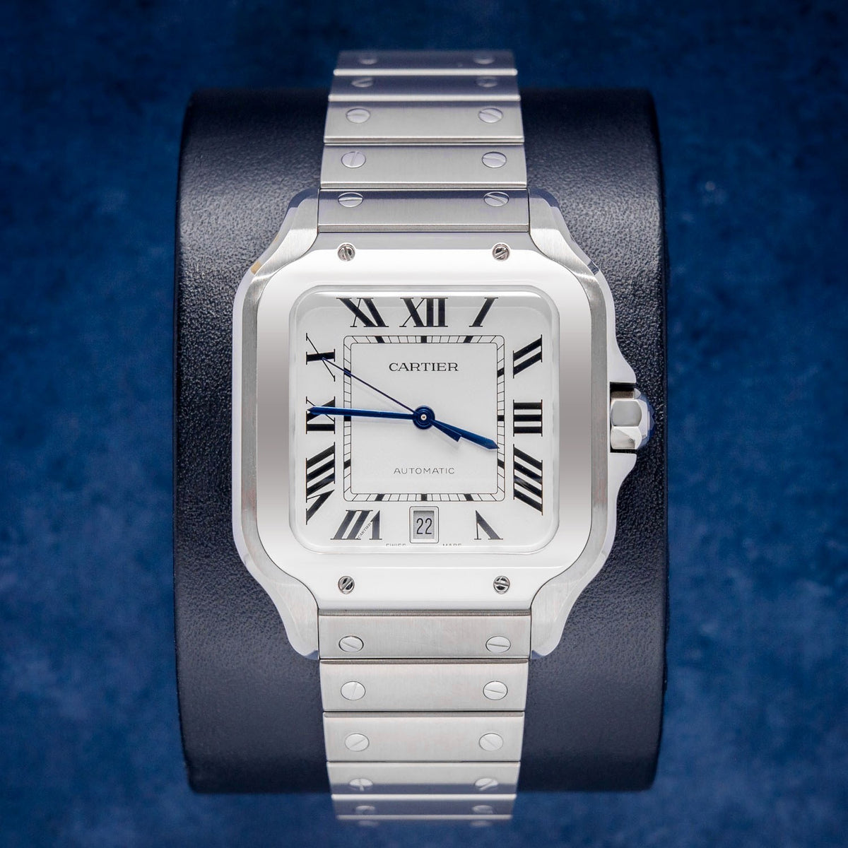 Cartier Santos Large WSSA0018 / 4072 Steel Roman Dial – front