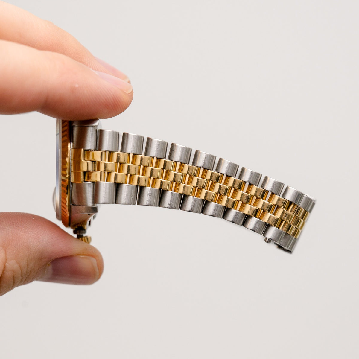 Rolex Datejust 16233 Steel & Yellow Gold Stick Dial – dial close-up