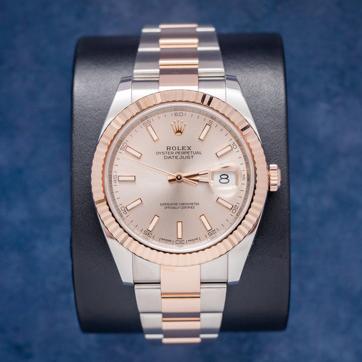 Rolex Datejust 126331 Steel & Rose Gold Sundust Index Dial – front