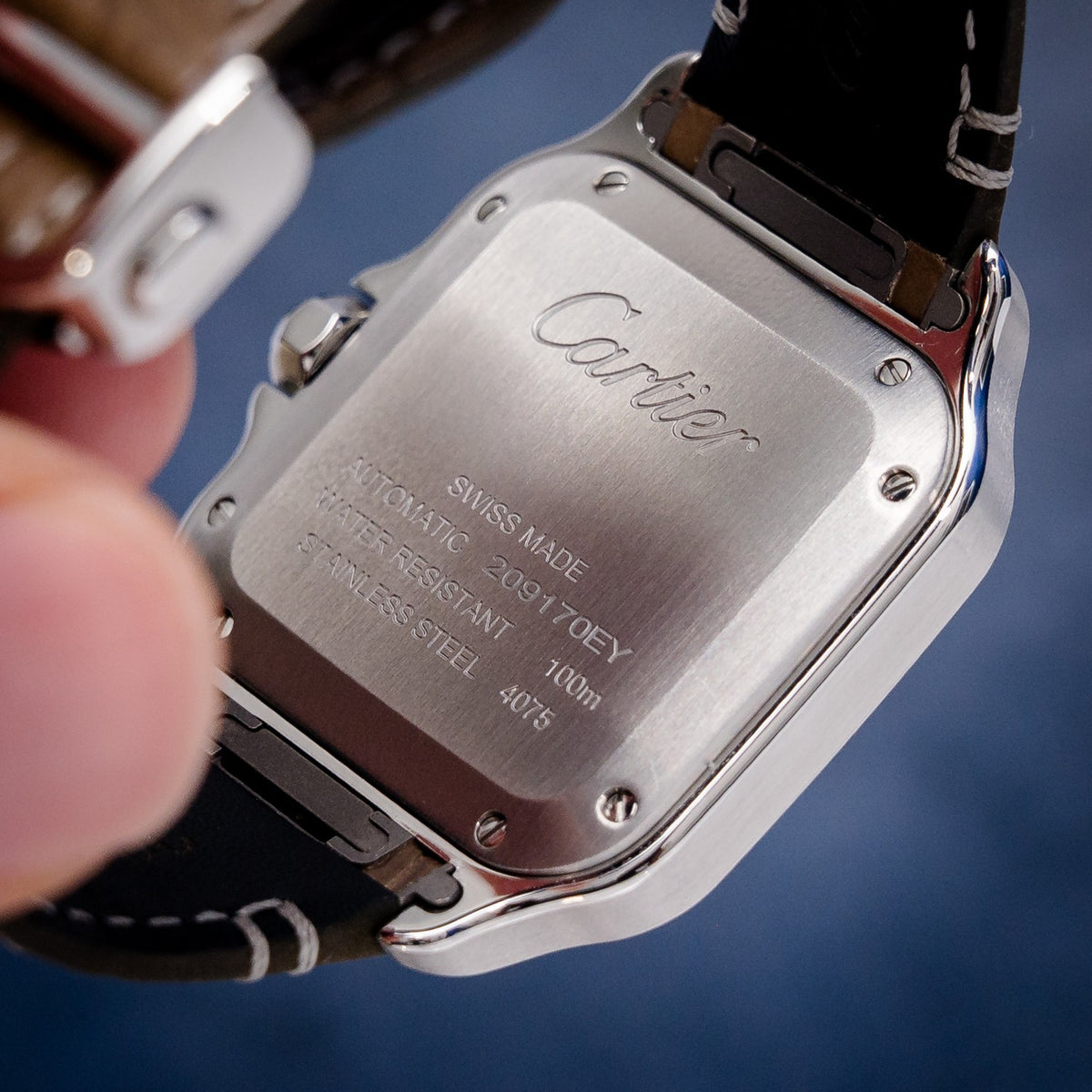 Cartier Santos Large WSSA0065 Steel Chocolate Gradient Dial – detail