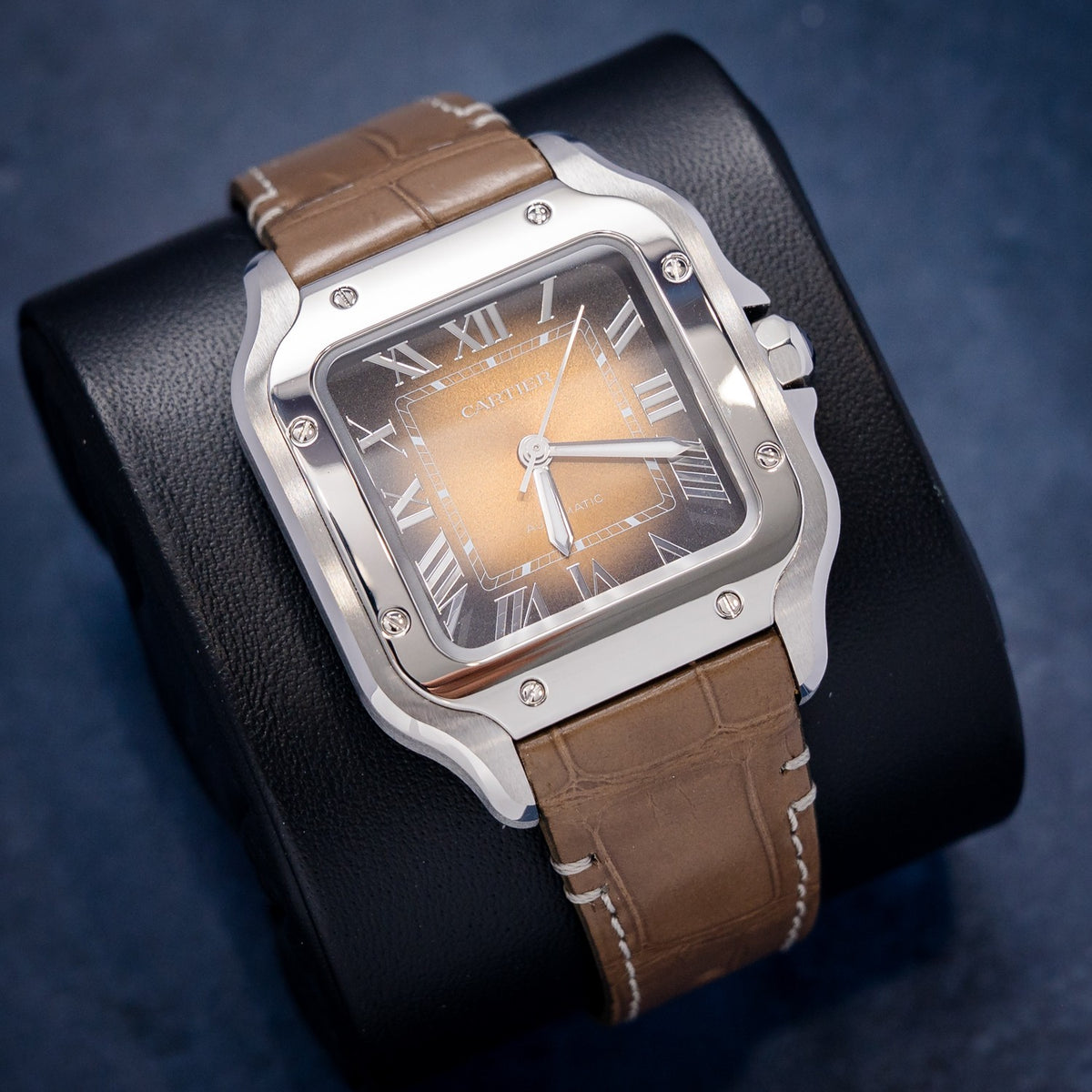 Cartier Santos Large WSSA0065 Steel Chocolate Gradient Dial – caseback