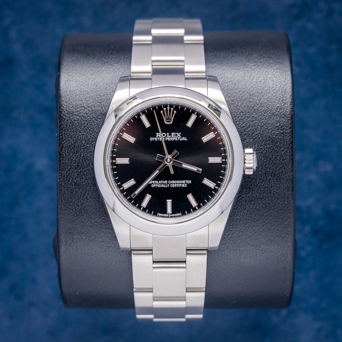 Rolex Oyster Perpetual 177200 Steel Black Dial – front