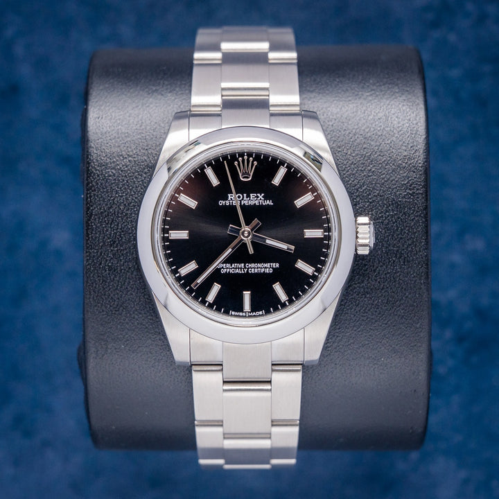 Rolex Oyster Perpetual 177200 Steel Black Dial – front