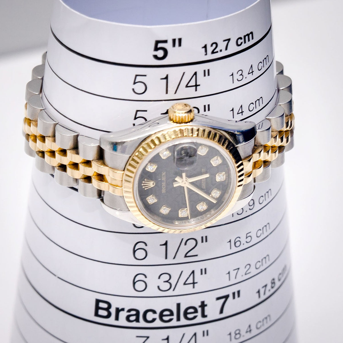 Rolex Datejust 179173 Steel & Yellow Gold Black Diamond Jubilee Dial – dial close-up