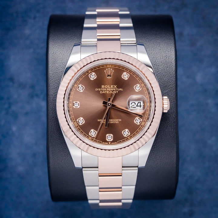 Rolex Datejust 126331 Steel & Rose Gold Chocolate Diamond Dial – front