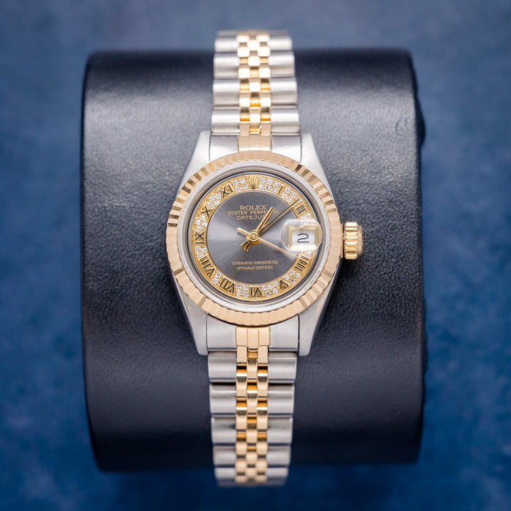 Rolex Datejust 69173 Steel & Yellow Gold Myriad Diamond Dial – front