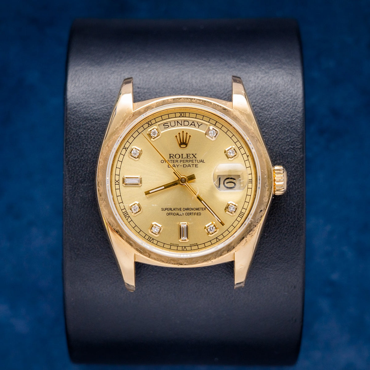 Rolex Day-Date 18038 Yellow Gold Presidential Champagne Dial – front