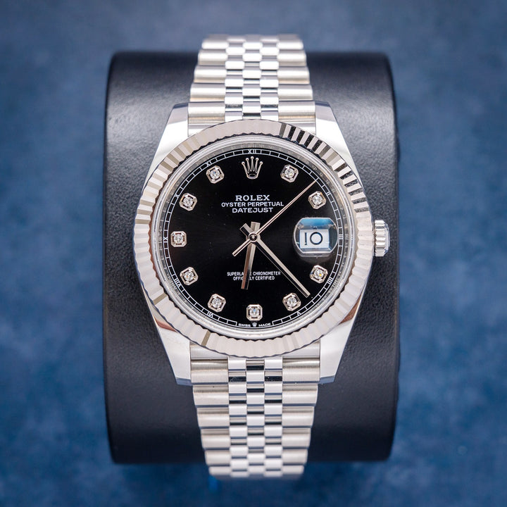 Rolex Datejust 126334 Steel & White Gold Black DIamond Dial – front