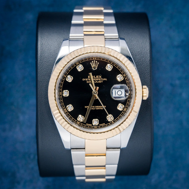 Rolex Datejust 126333 Steel & Yellow Gold Black Diamond Dial – front