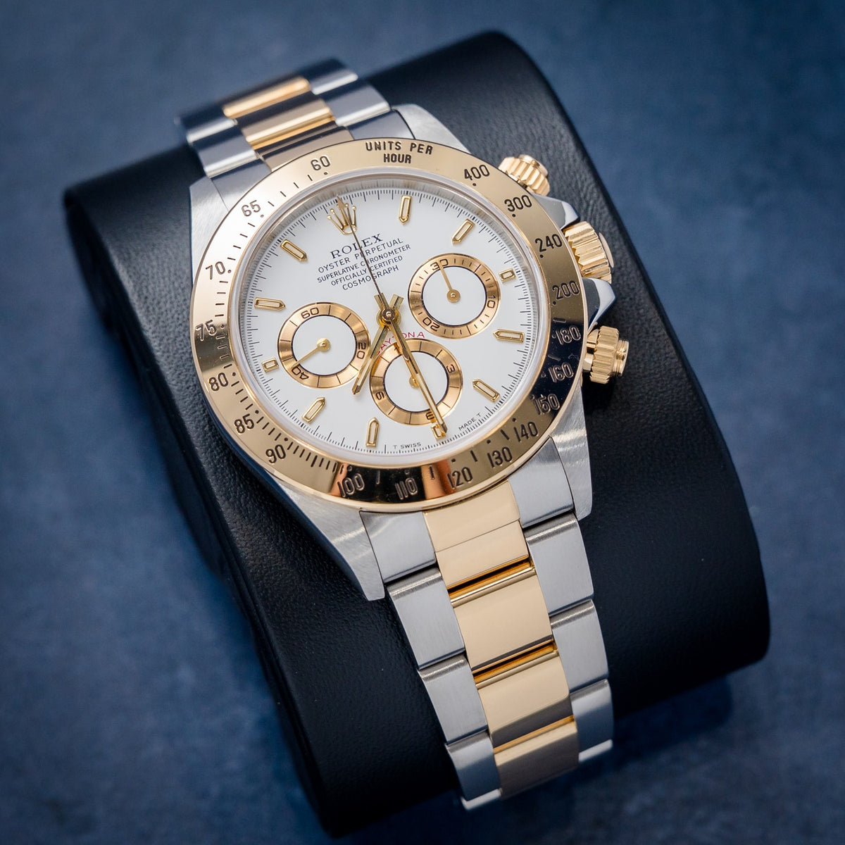 Rolex Daytona 16523 Steel & Yellow Gold – dial close-up