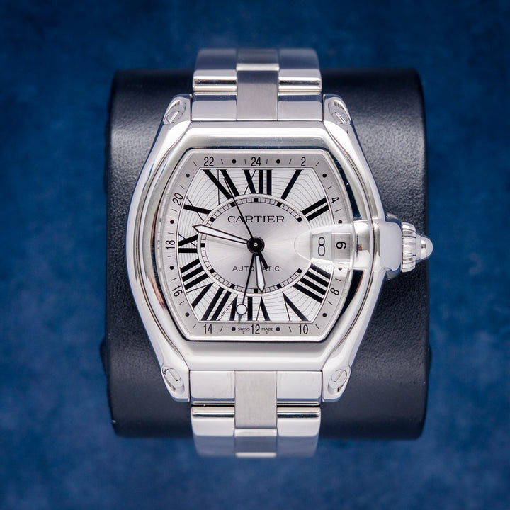 Cartier Roadster GMT W62032X6 / 2722 Steel Roman Dial – front