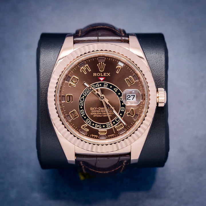 Rolex Sky-Dweller 326135 Rose Gold Chocolate Dial – front