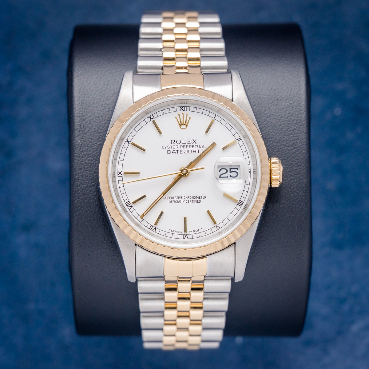 Rolex Datejust 16233 Steel & Yellow Gold Index Dial – front