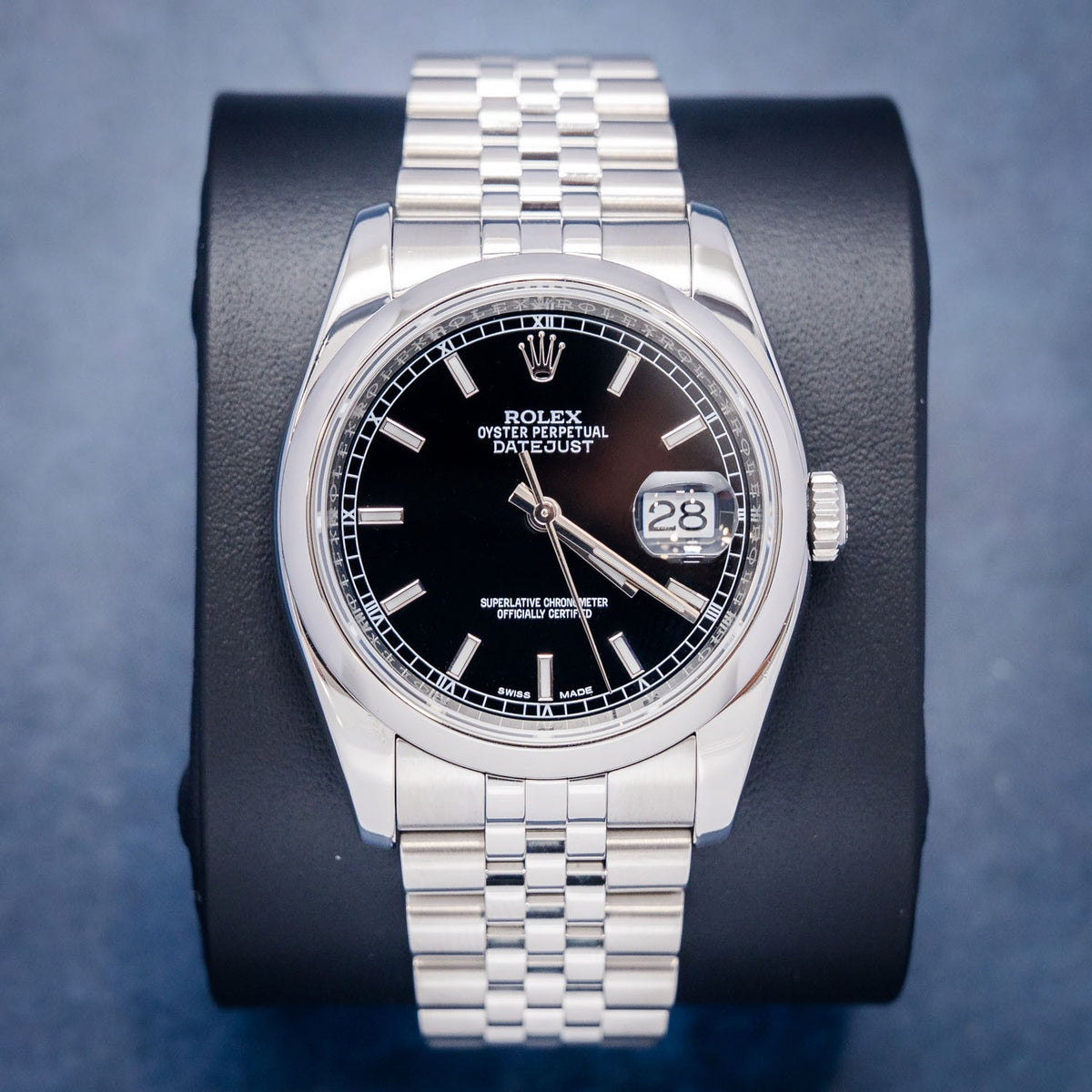 Rolex Datejust 116200 Steel Black Index Dial – front