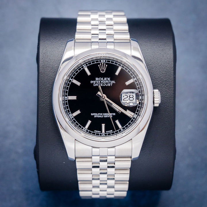 Rolex Datejust 116200 Steel Black Index Dial – front