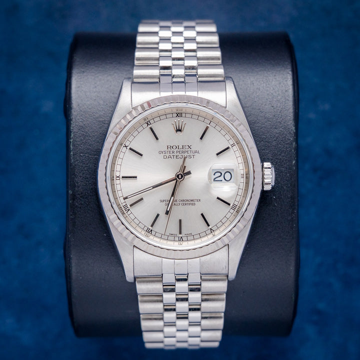 Rolex Datejust 16234 Steel Silver Stick Dial – front
