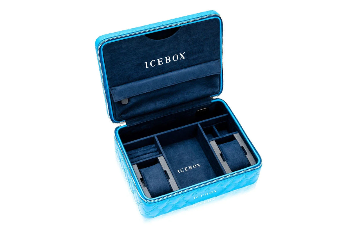 Icebox Voyager Case in blue gold, detail view 2