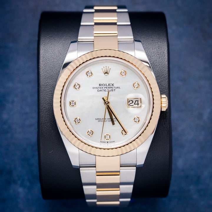Rolex Datejust 126333 Steel & Yellow Gold MOP Diamond Dial – front
