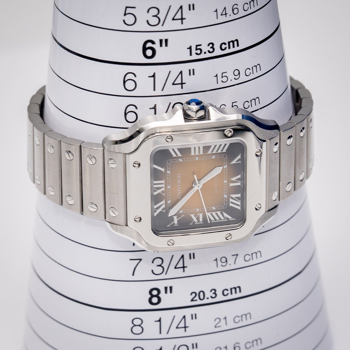 Cartier Santos Large WSSA0065 Steel Chocolate Gradient Dial – detail