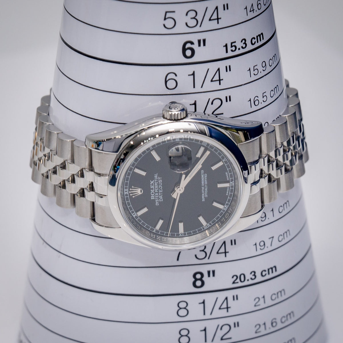 Rolex Datejust 116200 Steel Black Index Dial – detail