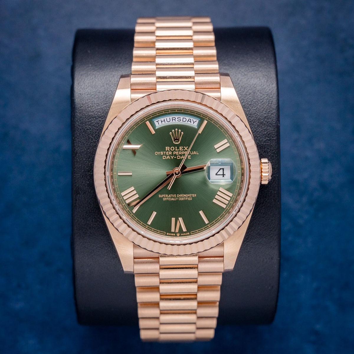 Rolex Day-Date 228235 Olive Roman Dial – front