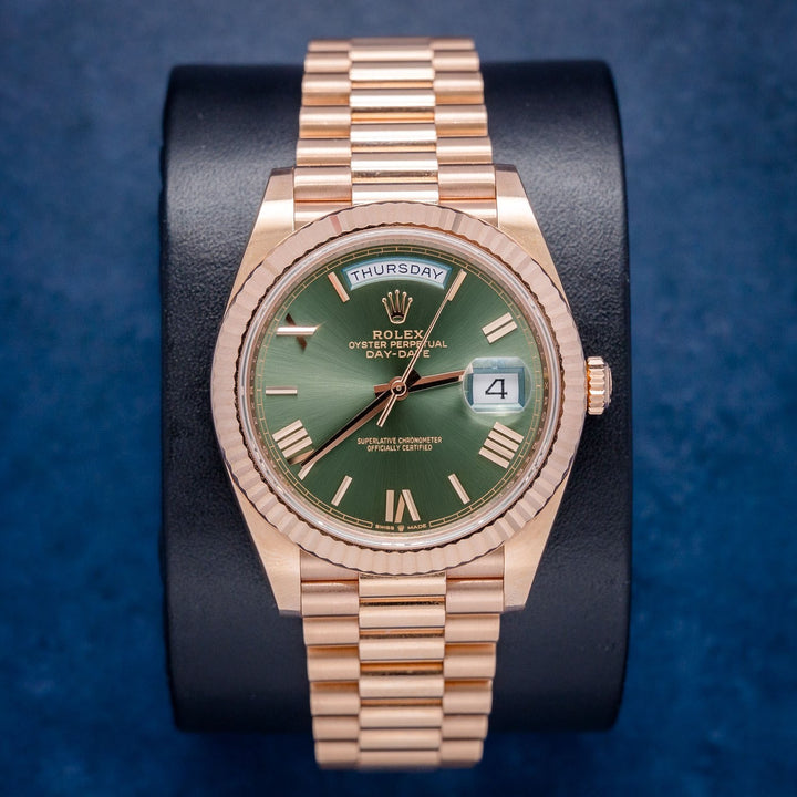 Rolex Day-Date 228235 Olive Roman Dial – front