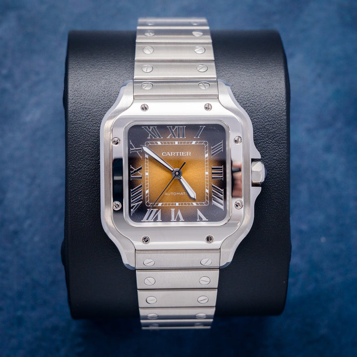 Cartier Santos Large WSSA0065 Steel Chocolate Gradient Dial – front
