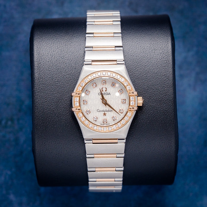 Omega Constellation 13607500 Steel & Rose Gold MOP Diamond Dial – front
