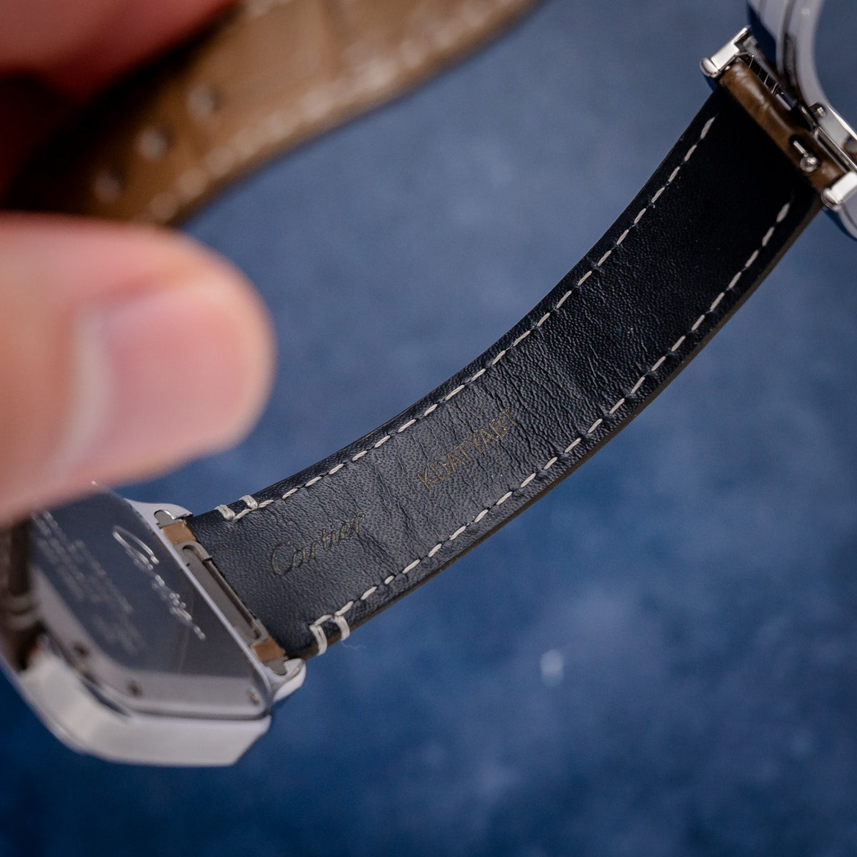Cartier Santos Large WSSA0065 Steel Chocolate Gradient Dial – detail