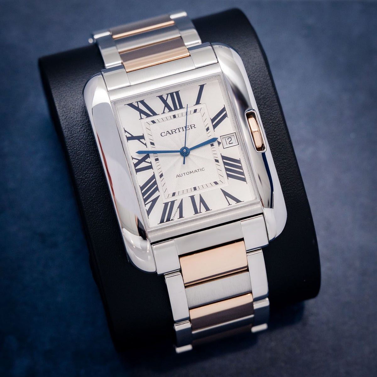 Cartier Santos Tank Anglaise W5310006 Steel & Rose Gold – side