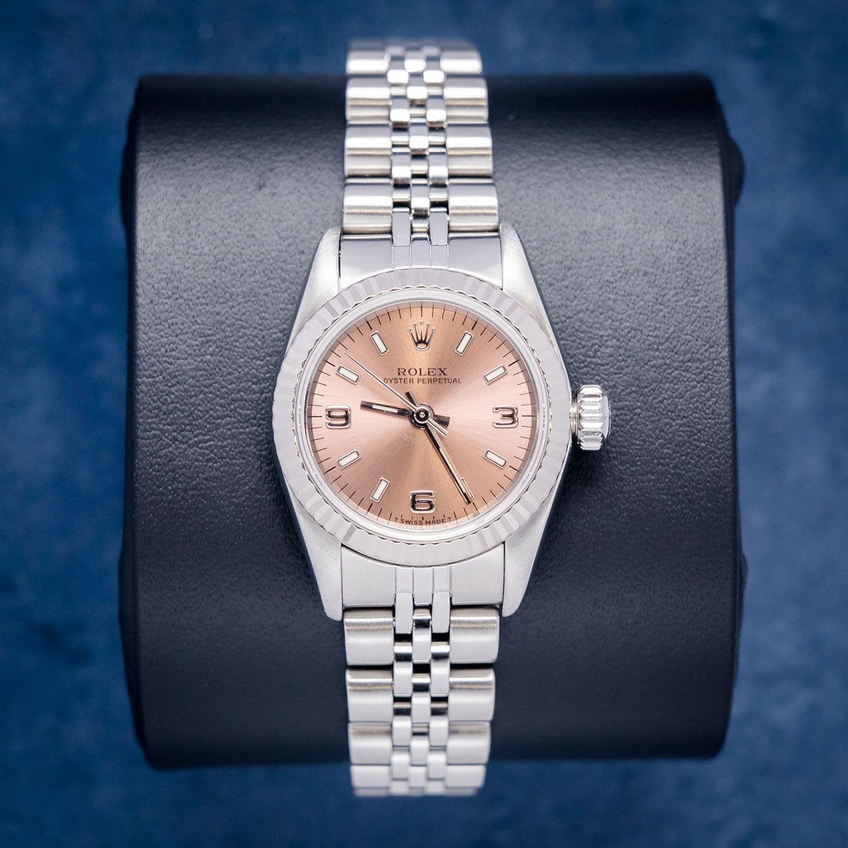 Rolex Oyster Perpetual 67194 Steel Salmon Dial – front