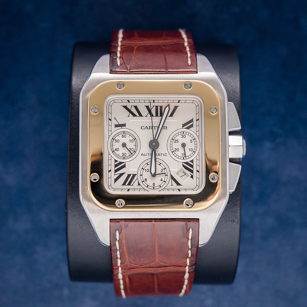 Cartier Santos 100 XL 2740 Steel & Yellow Gold – front