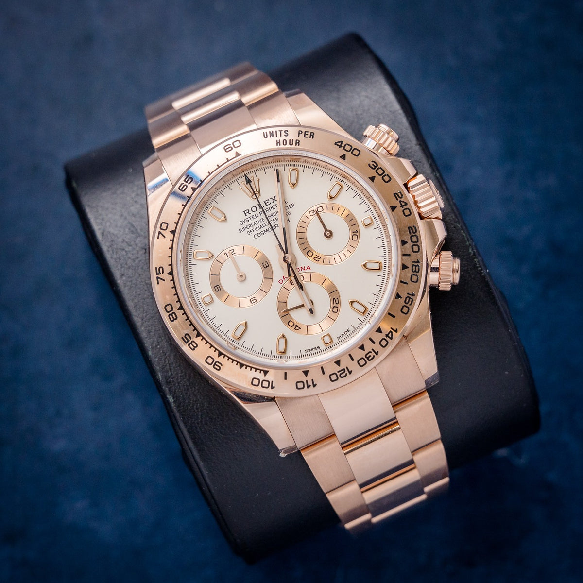 Rolex Daytona 116505 Rose Gold – dial close-up