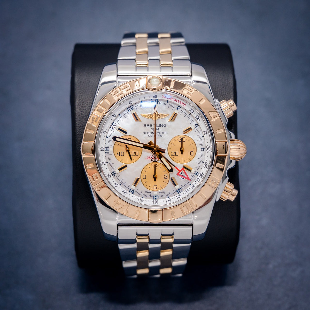 Breitling Chronomat CB0420 Rose Gold Mother Of Pearl Dial – front