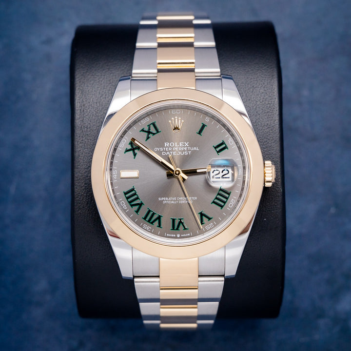 Rolex Datejust 126303 Steel & Yellow Gold Wimbledon Dial – front