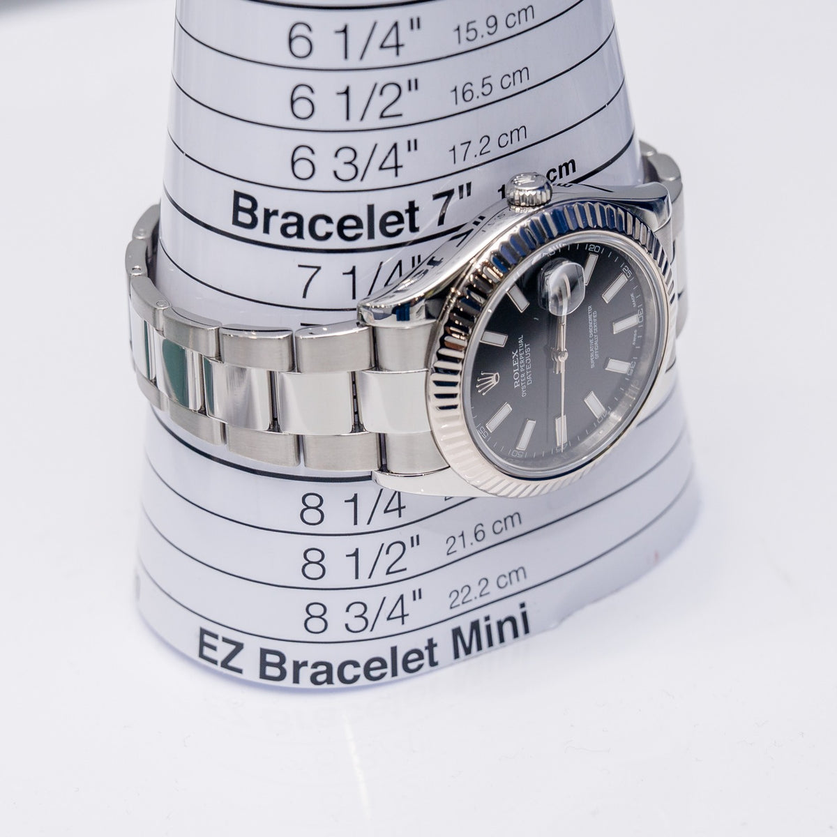 Rolex Datejust II 116334 Steel & White Gold Black Index Dial – detail