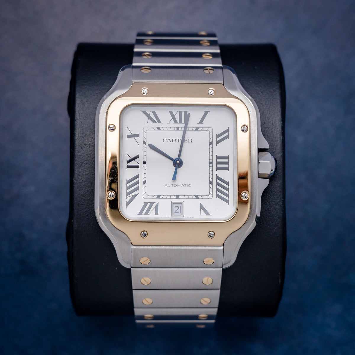 Cartier Santos Large W2SA0009 Steel & Yellow Gold – front