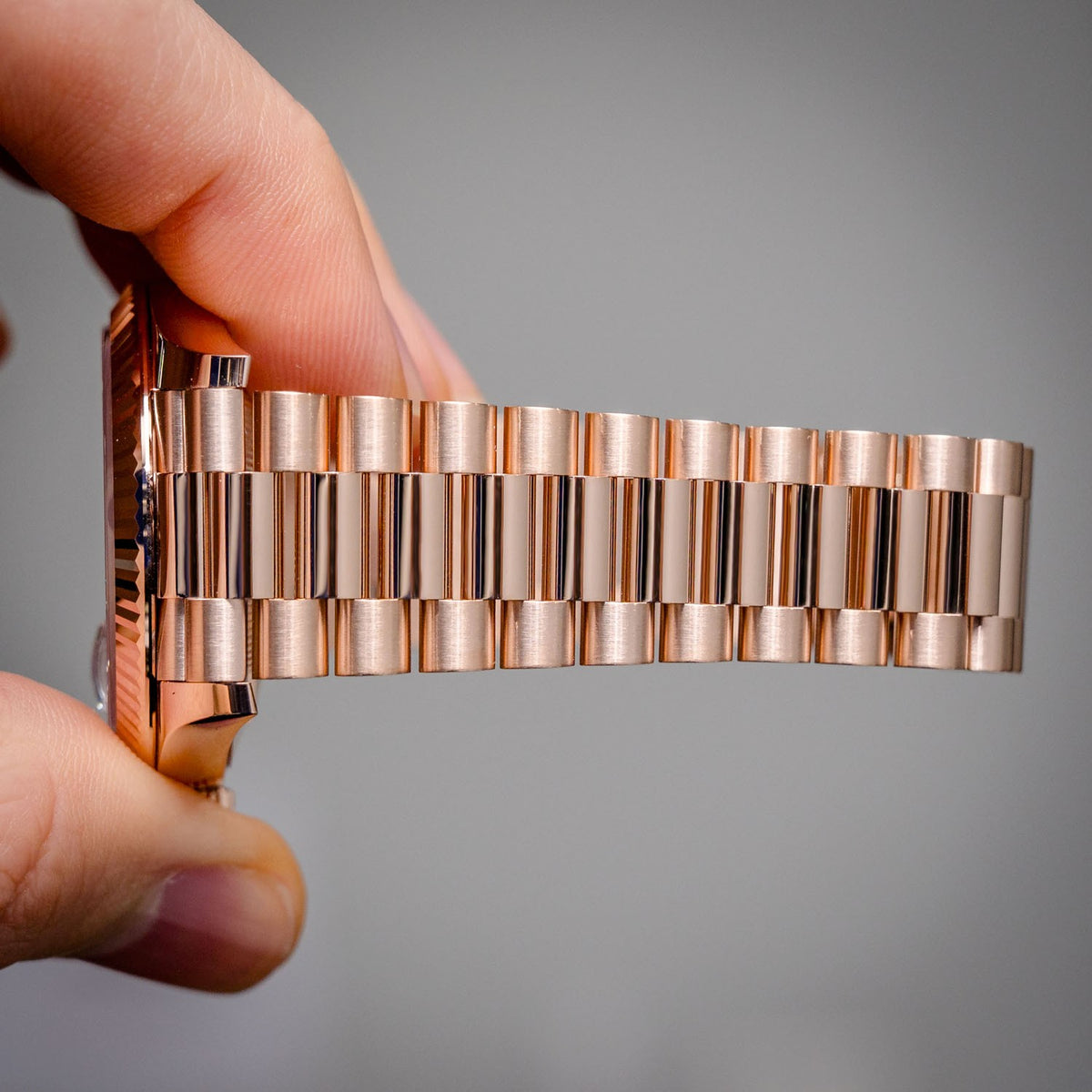 Rolex Day-Date 228235 Rose Gold Chocolate Baguette Dial – box & papers